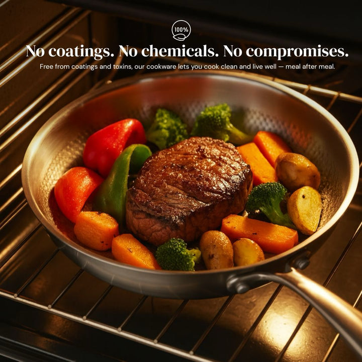 Titanium Hammered Pan + Utensil