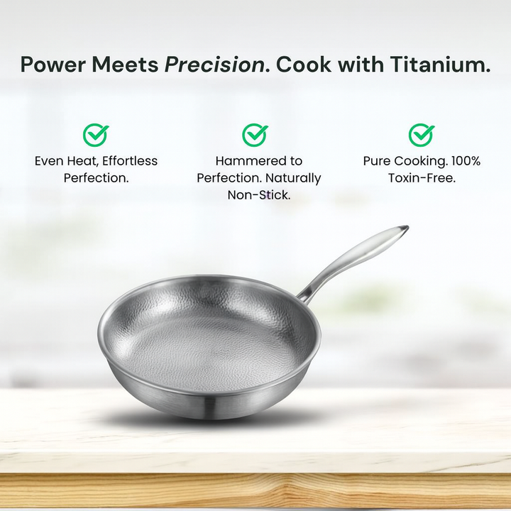 Titanium Hammered Pan + Utensil